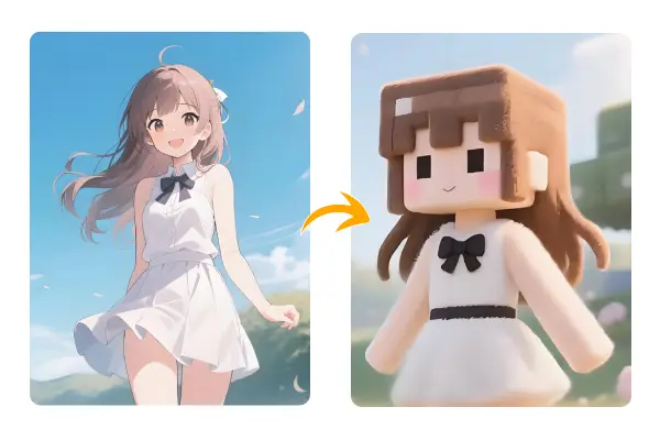 Convert Anime Characters into Minecraft Style