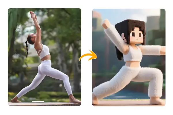 Transform Real People into Minecraft Style